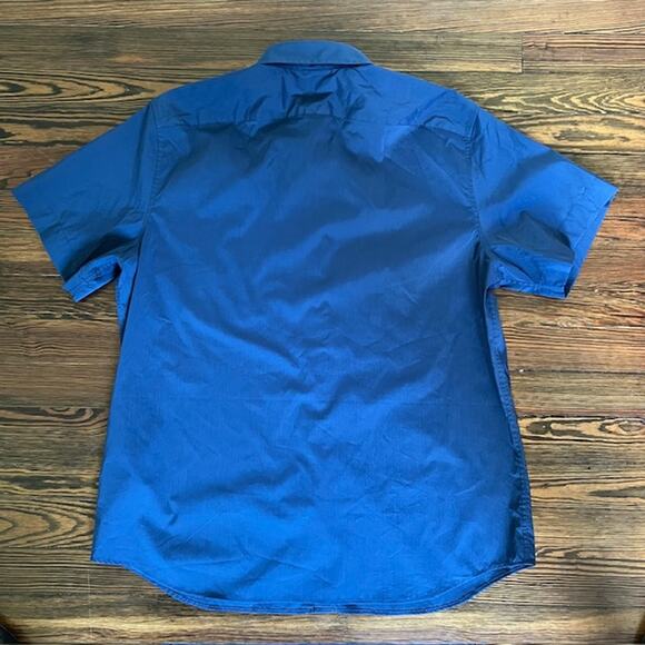 NWT Banana Republic Tech Stretch Slim Cotton SS Dress Shirt Mens XL Navy Blue - Picture 3 of 7